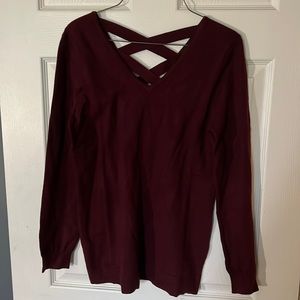 Long sleeve top with crisscross back. brand LoveEllie size M